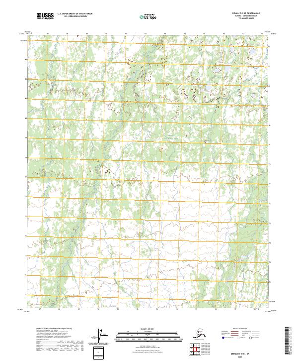 Denali D-3 SE, AK — USGS 7.5-minute topo (2023)