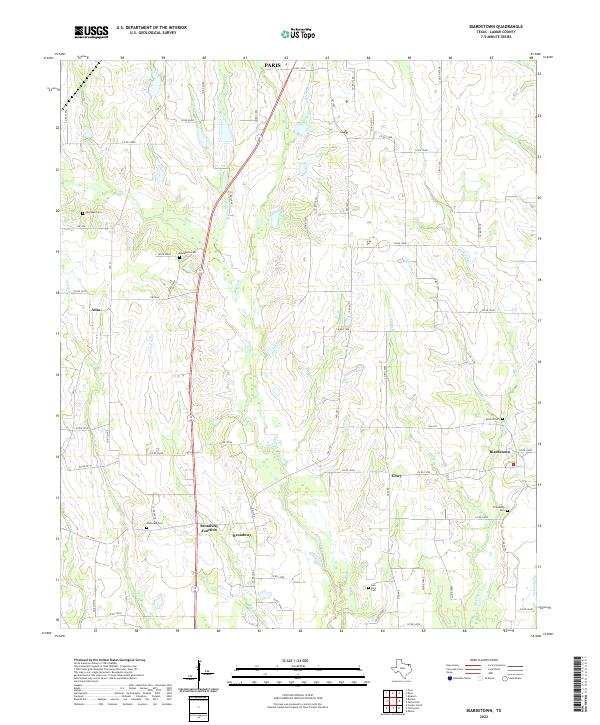 Biardstown, TX — USGS 7.5-minute topo (2022)