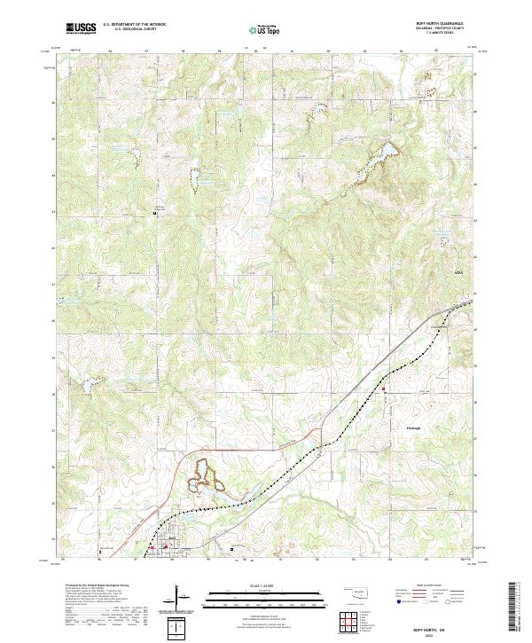 Roff North, OK — USGS 7.5-minute topo (2022)