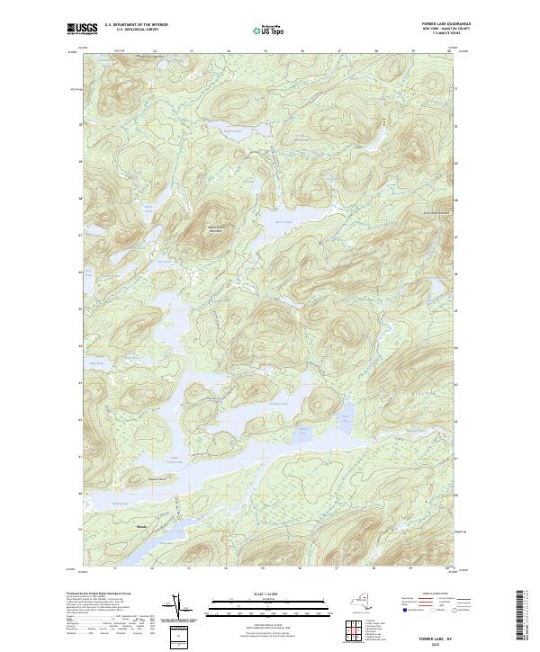 Forked Lake, NY — USGS 7.5-minute topo (2023)