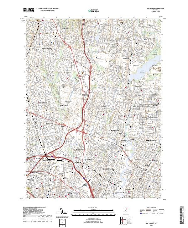 Hackensack, NJ — USGS 7.5-minute topo (2023)