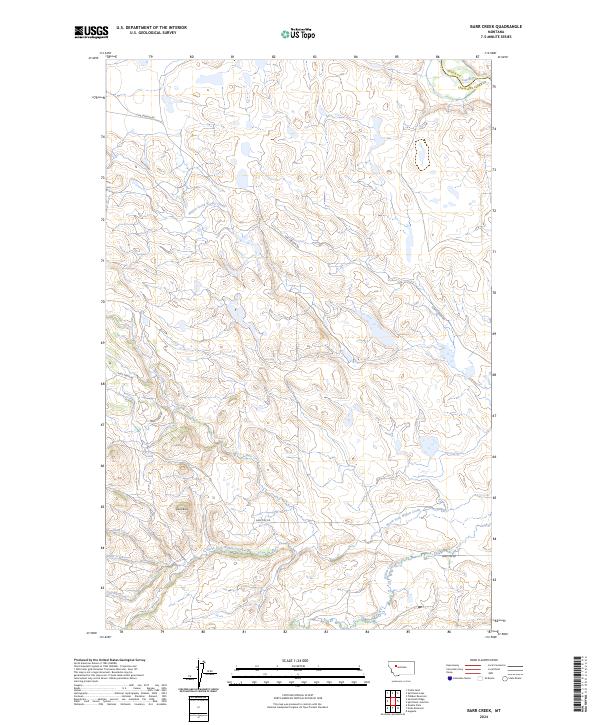 Barr Creek, MT — USGS 7.5-minute topo (2024)
