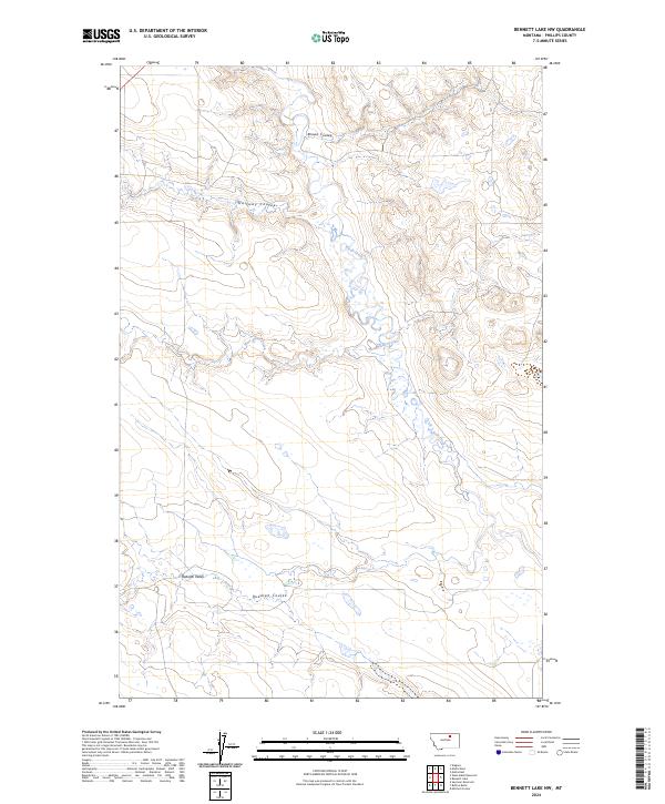 Bennett Lake NW, MT — USGS 7.5-minute topo (2024)
