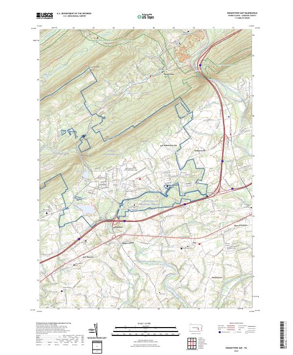 Indiantown Gap, PA — USGS 7.5-minute topo (2023)