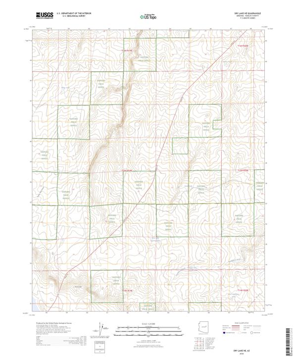 Dry Lake NE, AZ — USGS 7.5-minute topo (2026)