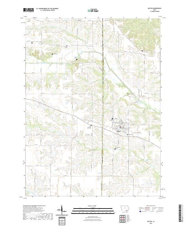 Milton, IA — USGS 7.5-minute topo (2022)