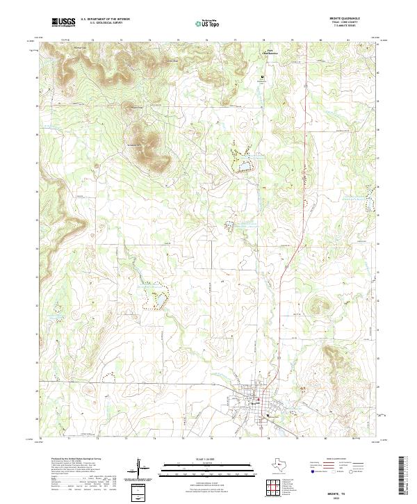 Bronte, TX — USGS 7.5-minute topo (2022)