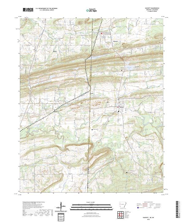 Hackett, AR-OK — USGS 7.5-minute topo (2024)