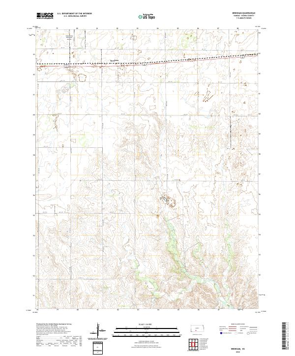 Brenham, KS — USGS 7.5-minute topo (2022)