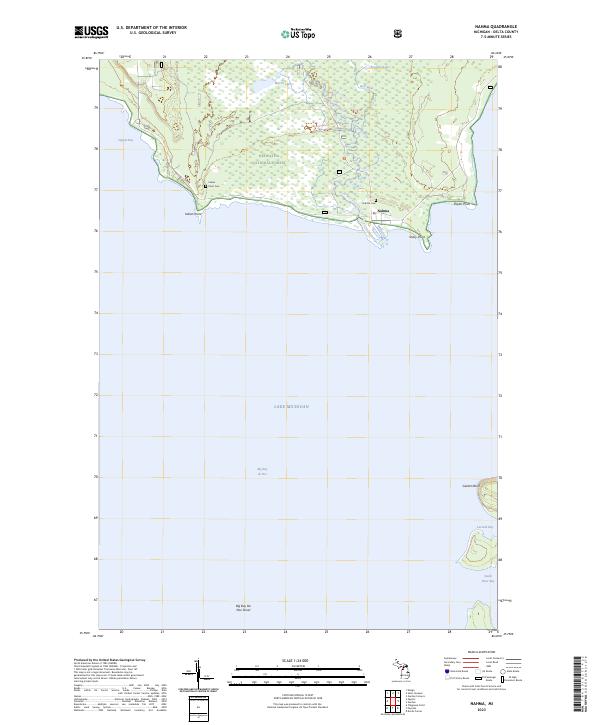 Nahma, MI — USGS 7.5-minute topo (2023)