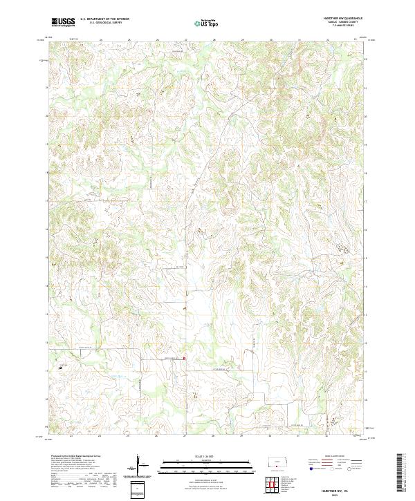 Hardtner NW, KS — USGS 7.5-minute topo (2022)