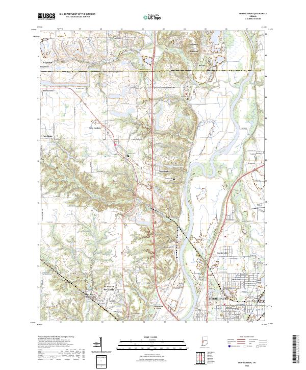 New Goshen, IN — USGS 7.5-minute topo (2022)
