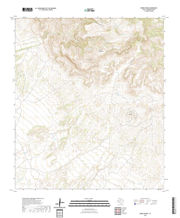 Cerro Orona, TX — USGS 7.5-minute topo (2022)