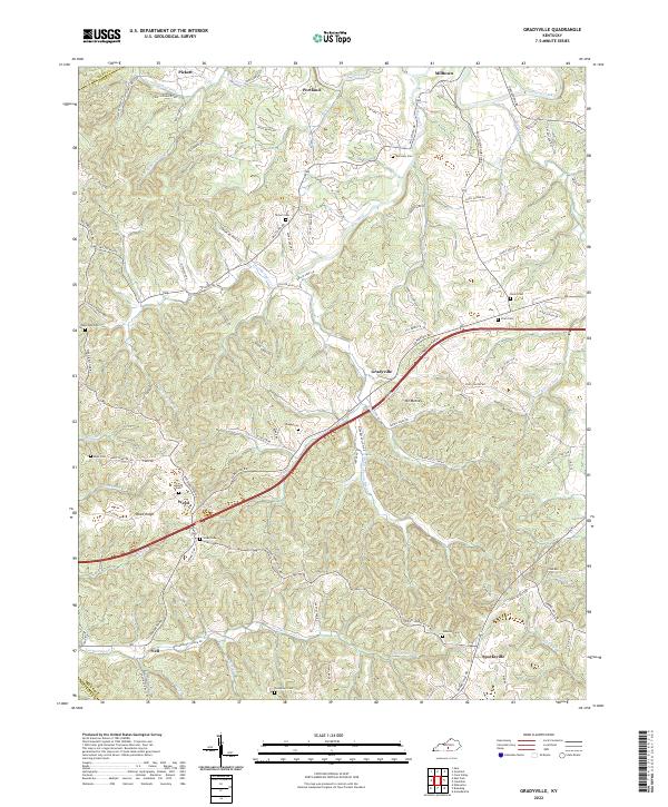 Gradyville, KY — USGS 7.5-minute topo (2022)