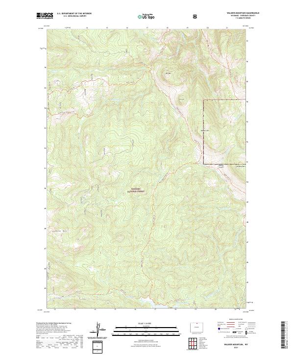 Walker Mountain, WY — USGS 7.5-minute topo (2021)