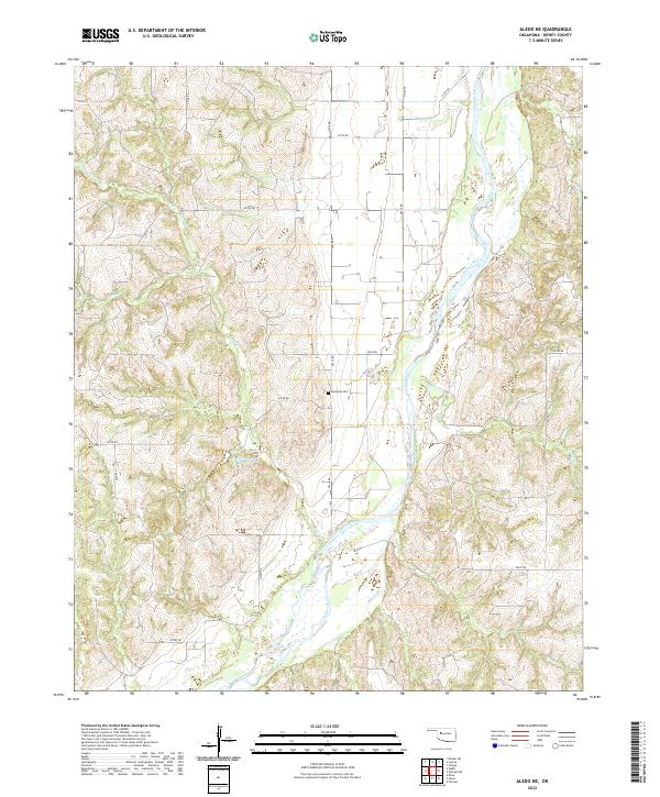 Aledo NE, OK — USGS 7.5-minute topo (2022)