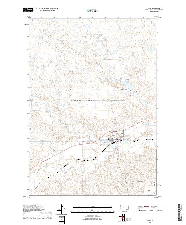 Philip, SD — USGS 7.5-minute topo (2021)