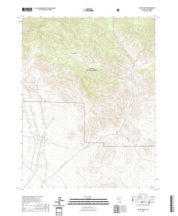 Secret Basin, NV — USGS 7.5-minute topo (2021)