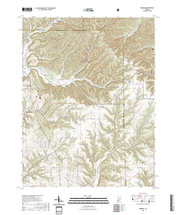Norman, IN — USGS 7.5-minute topo (2022)