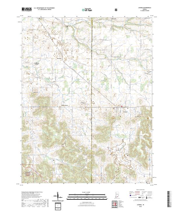 Livonia, IN — USGS 7.5-minute topo (2022)