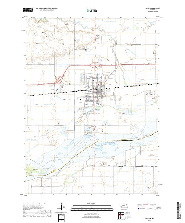 Schuyler, NE — USGS 7.5-minute topo (2021)