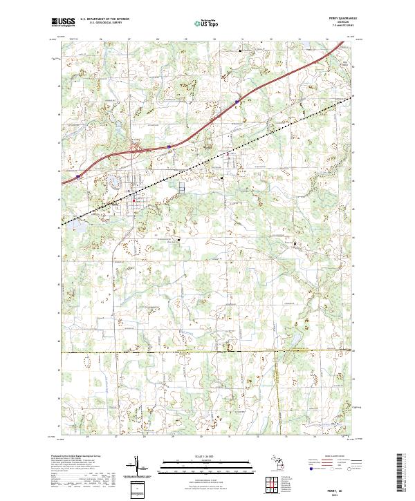Perry, MI — USGS 7.5-minute topo (2023)