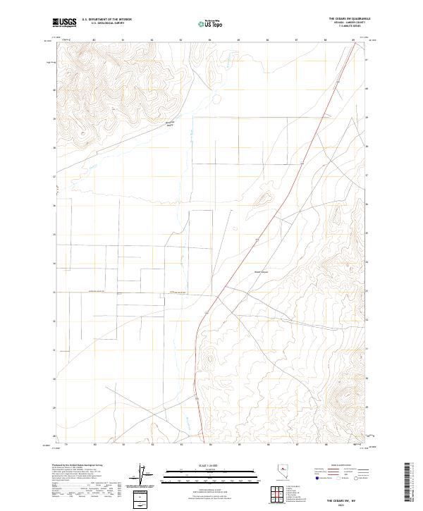 The Cedars SW, NV — USGS 7.5-minute topo (2021)