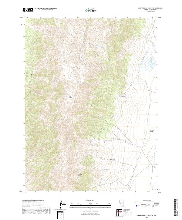 Independence Valley NE, NV — USGS 7.5-minute topo (2021)