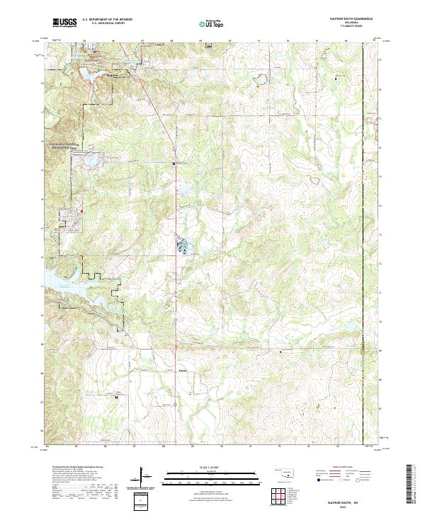 Sulphur South, OK — USGS 7.5-minute topo (2022)
