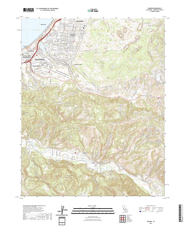 Seaside, CA — USGS 7.5-minute topo (2021)
