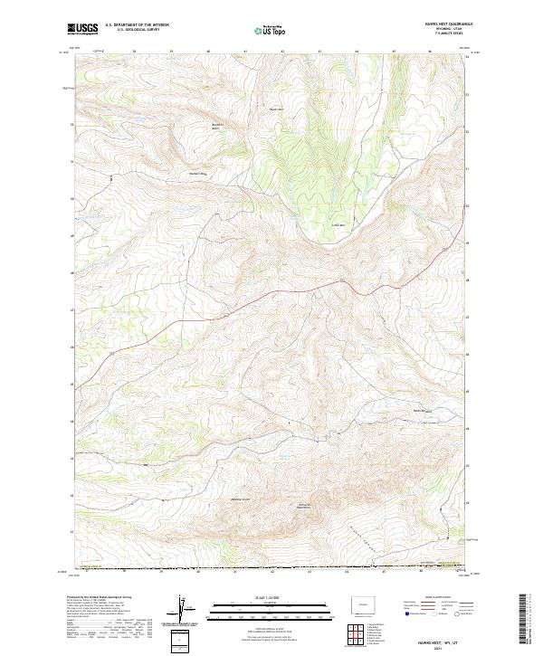 Hawks Nest, WY-UT — USGS 7.5-minute topo (2021)