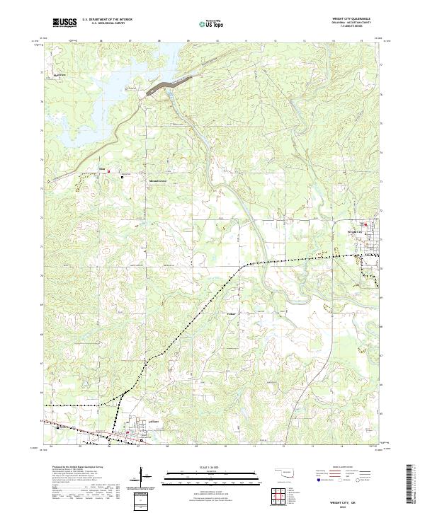 Wright City, OK — USGS 7.5-minute topo (2022)
