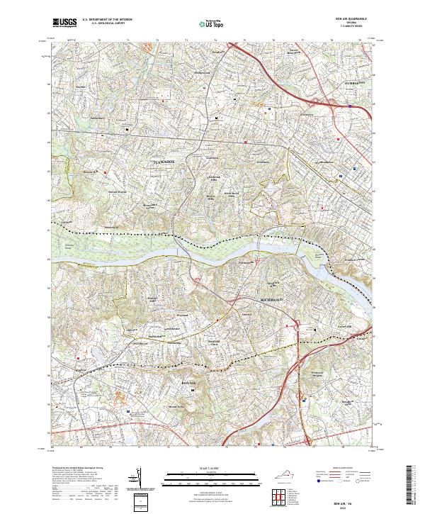 Bon Air, VA — USGS 7.5-minute topo (2022)