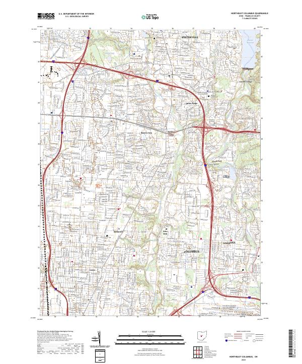 Northeast Columbus, OH — USGS 7.5-minute topo (2023)