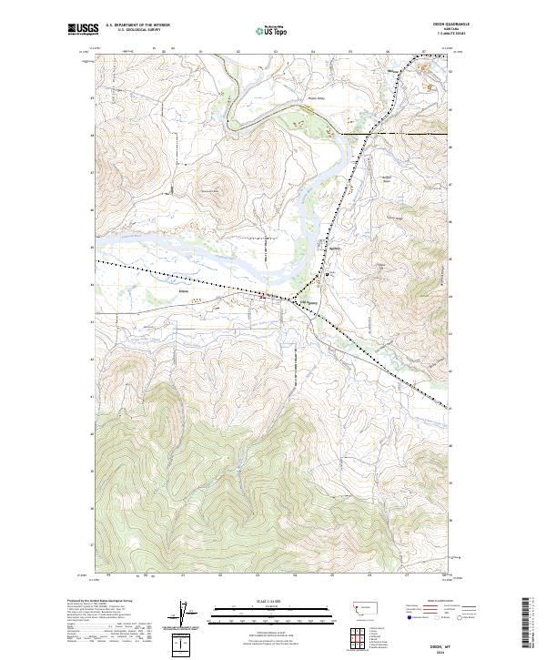 Dixon, MT — USGS 7.5-minute topo (2024)
