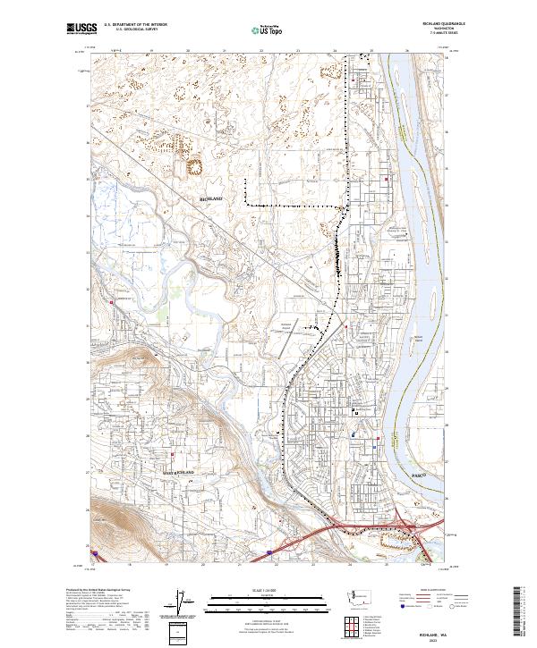 Richland, WA — USGS 7.5-minute topo (2023)