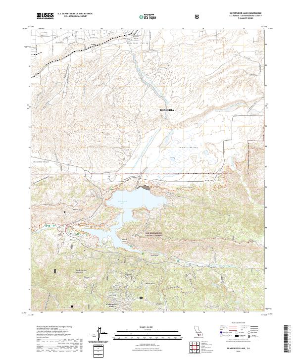 Silverwood Lake, CA — USGS 7.5-minute topo (2021)