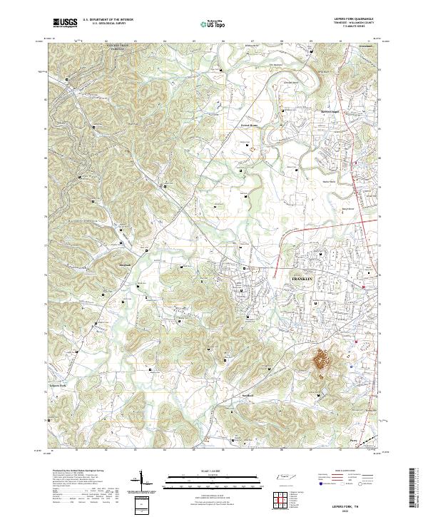 Leipers Fork, TN — USGS 7.5-minute topo (2022)