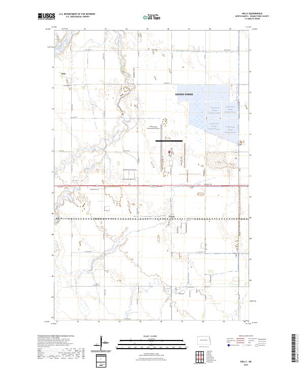 Kelly, ND — USGS 7.5-minute topo (2024)
