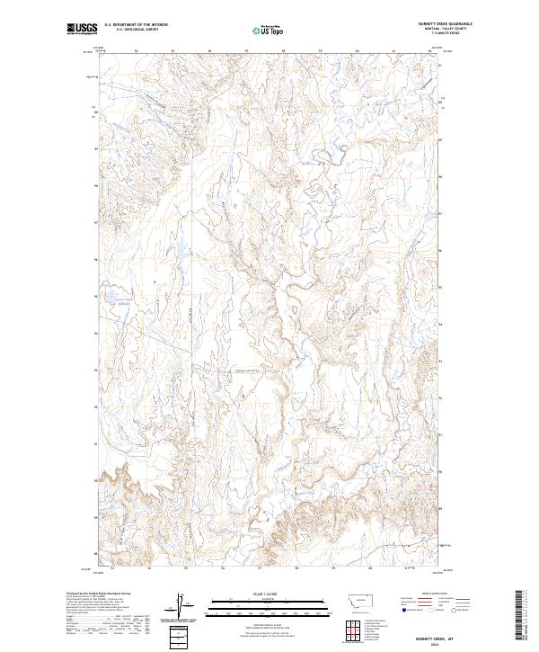 Burnett Creek, MT — USGS 7.5-minute topo (2024)