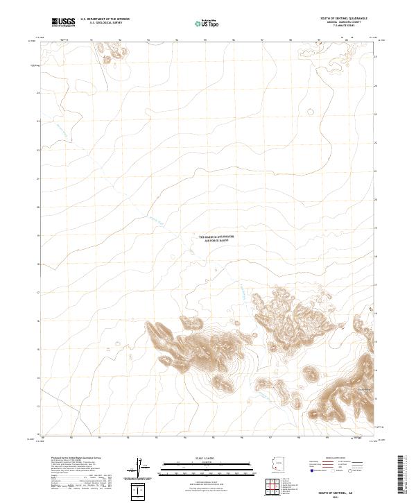 South of Sentinel, AZ — USGS 7.5-minute topo (2021)