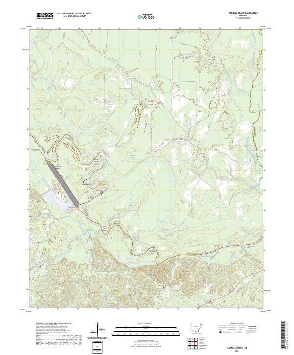 Harrell Brake, AR — USGS 7.5-minute topo (2024)