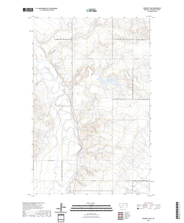 Geddart Lake, MT — USGS 7.5-minute topo (2024)