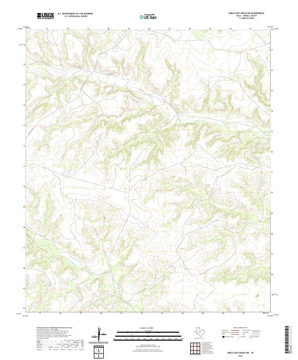 Circle Dot Ranch NE, TX — USGS 7.5-minute topo (2022)