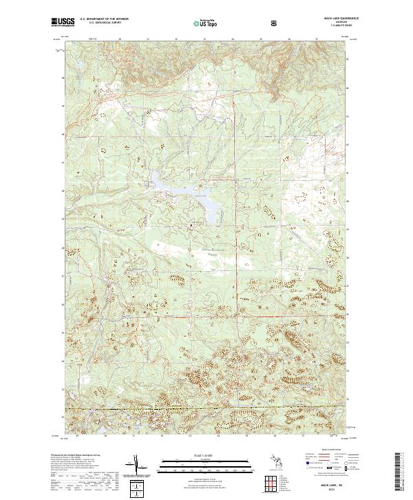 Mack Lake, MI — USGS 7.5-minute topo (2023)