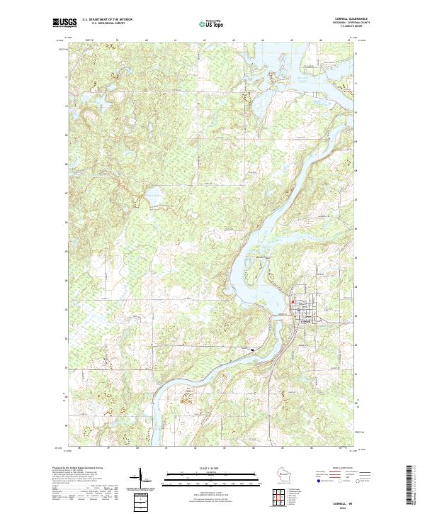 Cornell, WI — USGS 7.5-minute topo (2022)