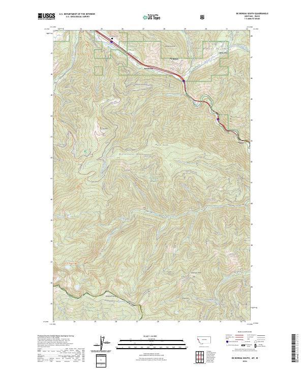De Borgia South, MT-ID — USGS 7.5-minute topo (2024)