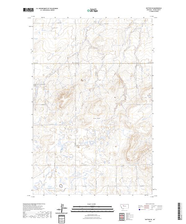 Dutton SE, MT — USGS 7.5-minute topo (2024)