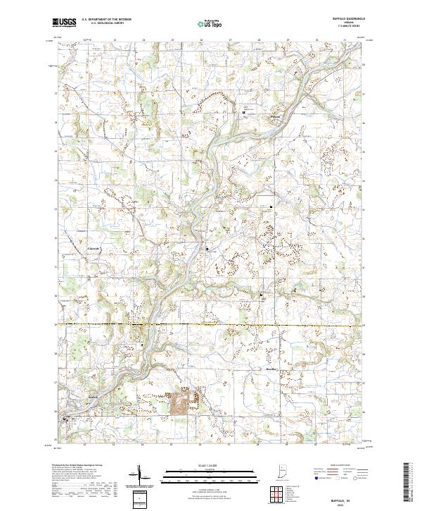 Buffalo, IN — USGS 7.5-minute topo (2022)