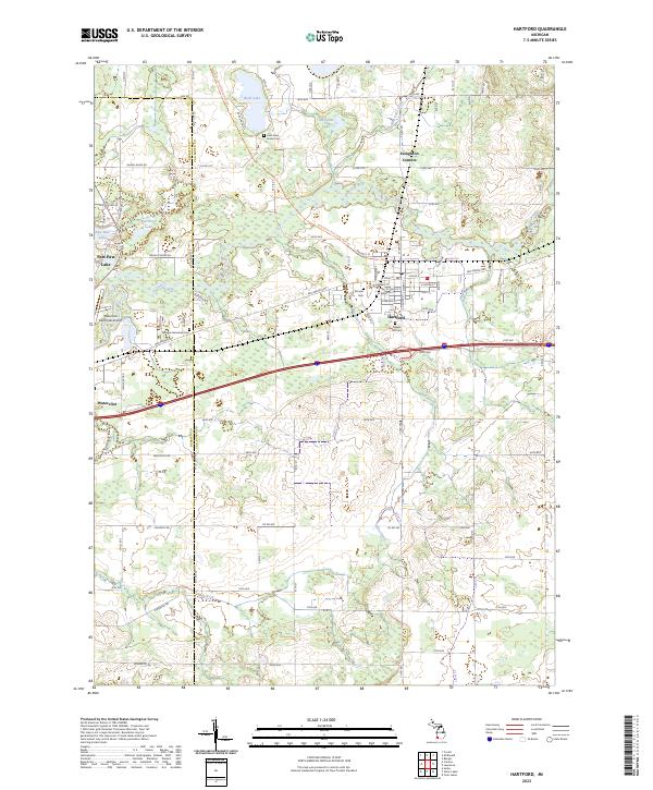 Hartford, MI — USGS 7.5-minute topo (2023)
